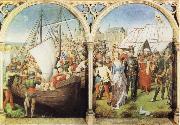 Hans Memling The Martyrdom of St Ursula's Companions and The Martyrdom of St Ursula oil on canvas